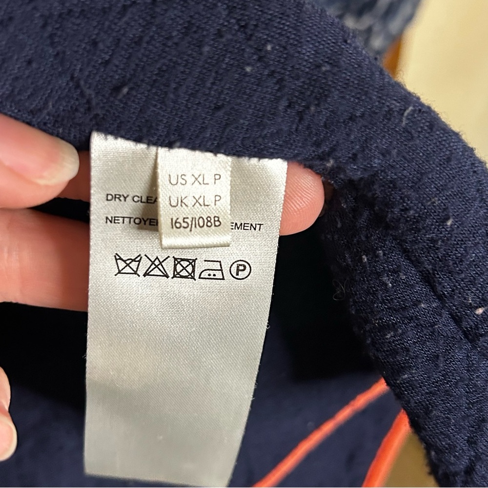 Anthropologie Women's Hooded Navy Chenille/Tapestry Parka/Jacket /Coat size XLP. - Picture 6 of 12